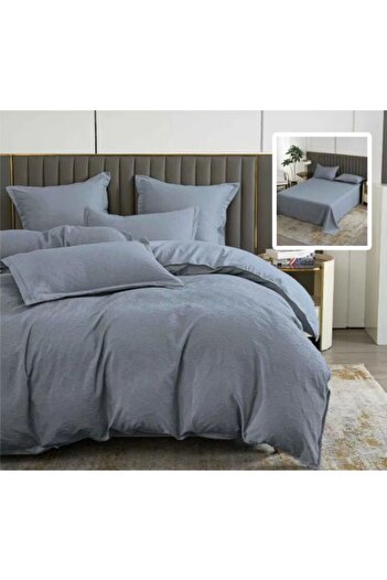 Ralex Double Bed Linen Set Finet Natur UNI Baroque 6 Pieces, Sheet 230 x 250 cm, Duvet 200 x 230 cm, 2 Pil