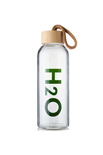 İkon store Glass Flask with Bamboo Lid 800ml
