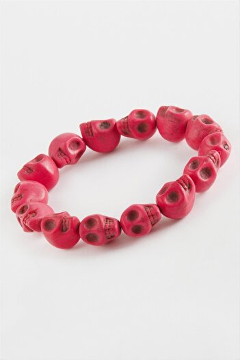 ZERO LAND Hn-Shop Skull Turquoise Natural Stone Bracelet-Pink