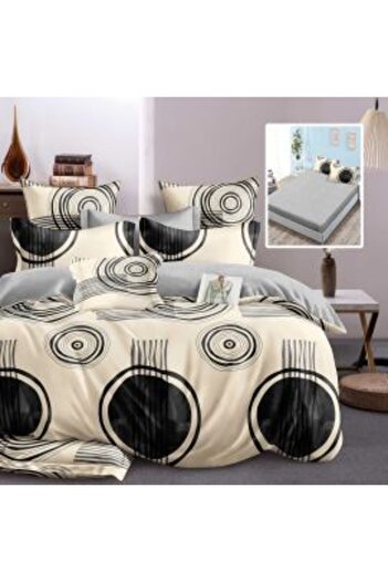Ralex Double Bed Set Finet Cotton 6 Pieces with Mattress Cover 160x200 or 180x200 cm, Quilt Cover 200x230