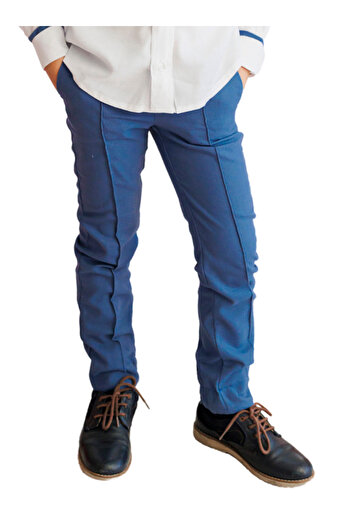 fustite cu luminite Blue Linen Pants for Boys, for Summer Events - 7-9 Years (122-134 cm)