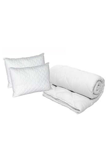 Ralex Pachet Primavara Toamna pat dublu Pilota matlasata umplutura minet alergenic 200 x 210 cm, alba si 2