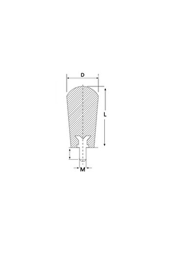 Sedef Bakelite Pear Cylinder Shank Male 26X80 mm M10-10 Pieces