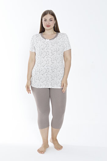 Cotpark Women's Plus Size Lycra Viscose Fabric Bottom-Top Capri Suit 14096