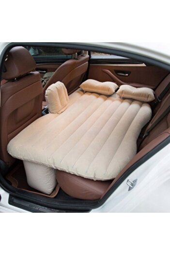 SERSIMO Inflatable car mattress, 130x80 cm – car bed, with 2 pillows, pump and accessories