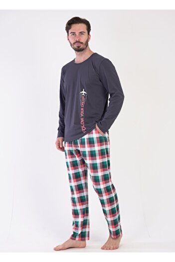 Gazzaz by Vienetta Pijama bumbac Vinetta Follow Your Dreams Gri