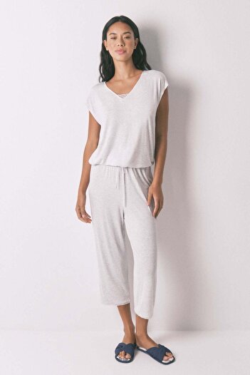 Women'secret Soft touch gray viscose Capri pyjamas