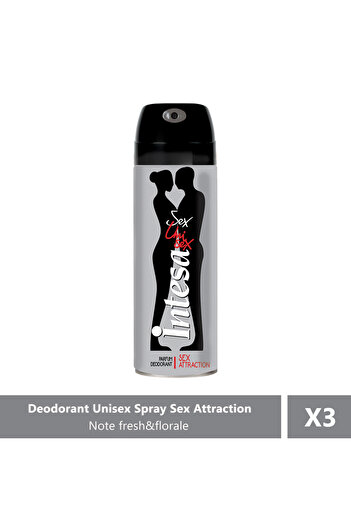 Intesa Unisex Deodorant Spray Sex Attraction, 125 ml X 3 Pieces