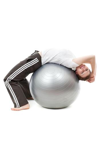 SERSIMO Fitness or yoga ball 75 cm, pump included, gray
