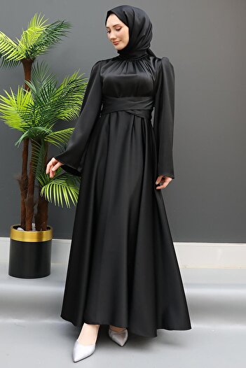 GİYZAMİLA Nazli Hijab Dress Black
