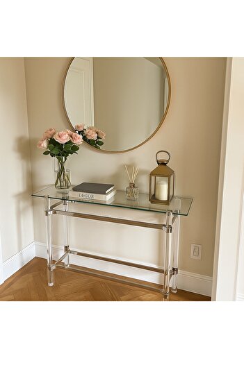 private house Acrylic console with glass, size 120*40*80