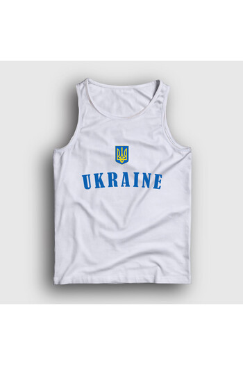 Presmono Unisex White Trident Coat of Arms Ukraine Ukrainian Tank Top 563171Tt