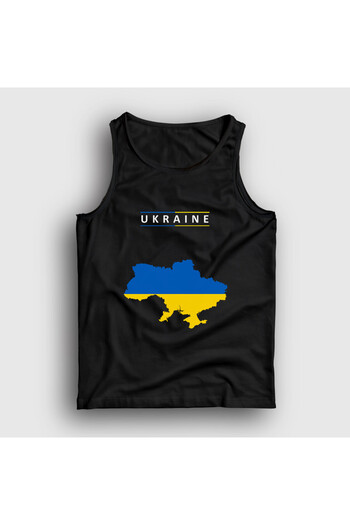 Presmono Unisex Black Ukraine Map Flag Ukraine Map Flag Tank Top 563338Tt