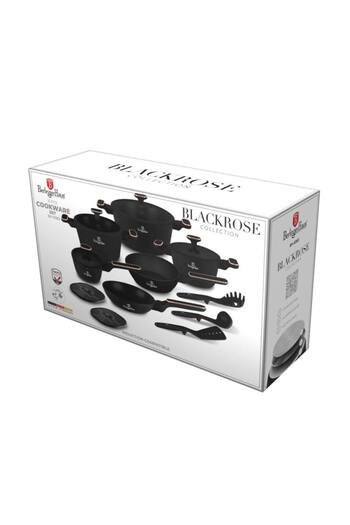 Berlinger Haus Sada nádobí s titanovým povrchem 15 ks Black Rose Collection