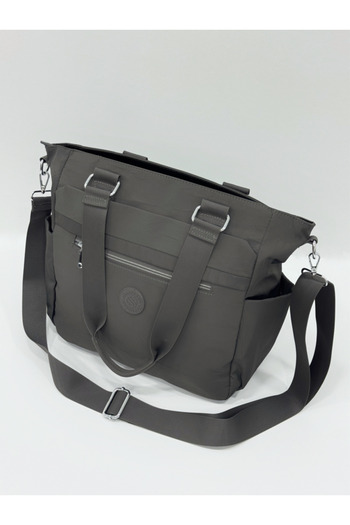 Sanmorris Women's Multi-Eye Useful Water Resistant Satin Fabric Dark Gray Colored Cross Strap Hand and Shoulder Bag