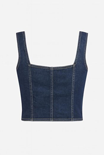 HAKKE Fiyonk Detaylı Denim BLUZ