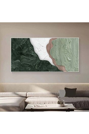 4gdran Modern Abstract Art Canvas Painting with Hollow Silver Frame