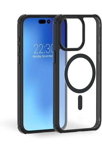 Force Magsafe Compatible Frosted Case iPhone 15 Pro Black FCAIRFRMAGIP15PB