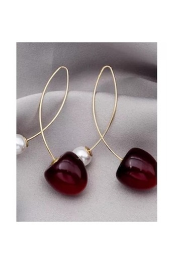 Inovius - Summer Earrings with Cherry and Pearl Design