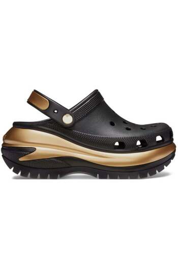 Crocs Saboti mega crush metallic clog - black/gold