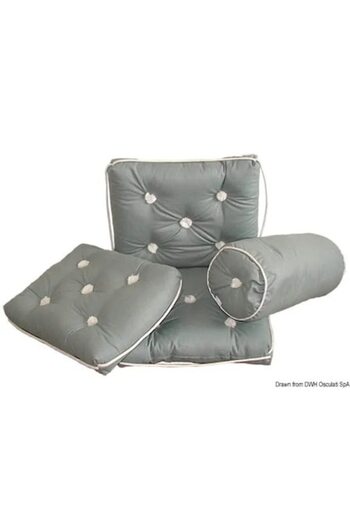 OSCULATI Cotton Cushion, Gray with Backrest, UV Resistant