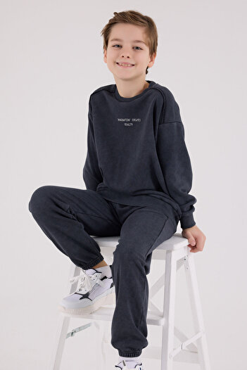 Rolypoly Boy's Gray Tracksuit Set