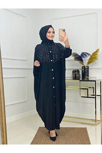 NİSUM MODA Bat Sleeve Stone Sandy Dress
