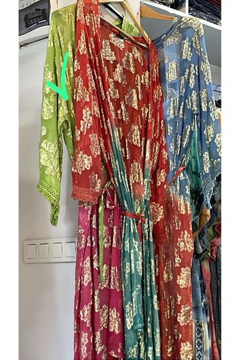 MODAGK Gold Detailed Design Transparent 2 Color Kimono