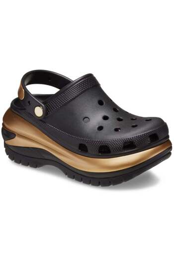 Crocs Saboti mega crush metallic clog - black/gold