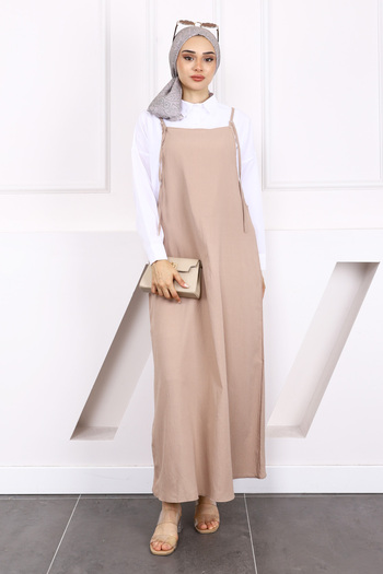 İmajButik Φόρεμα Mink Hijab Gilet