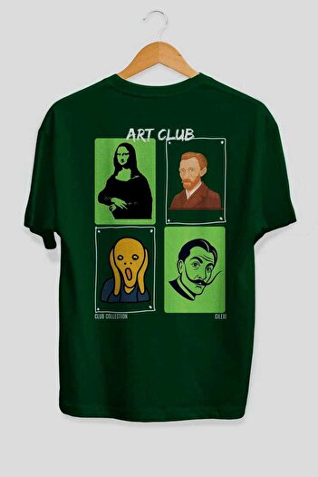 Ankhises Art Club Back Printed Oversize T-Shirt Men Women 100% Cotton Crew Neck T-Shirt