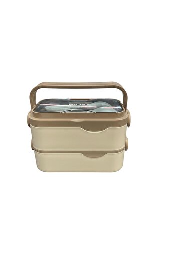 Noki Stainless Steel Nutrition Food Container Double Layer Rectangular 1350 ml