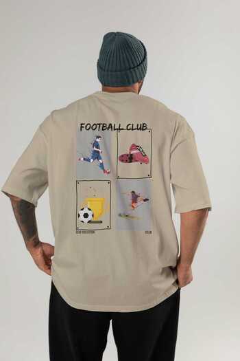 Ankhises Football Club Back Printed Oversize T-shirt Ανδρικό Γυναικείο 100% βαμβακερό μπλουζάκι με λαιμόκοψη