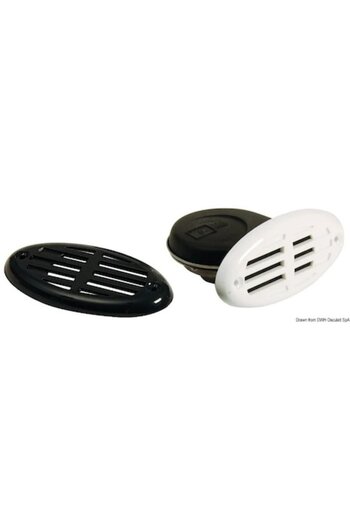 OSCULATI Hidden Built-in Horn V-12, Power 112 dB, Black-White Front Panel, Stainless Steel Body