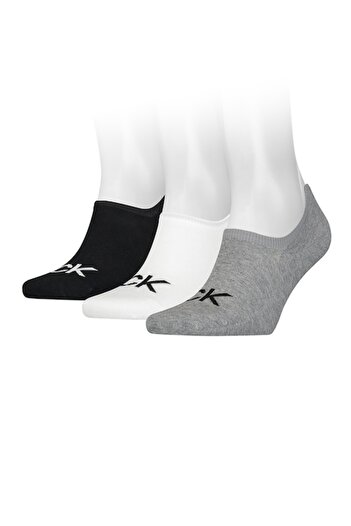 Calvin Klein - Unisex Short Socks Set - 3 Pairs - White, Black, Grey Melange, One Size