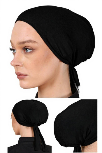 hijabchi Xl Широка форма Велика кістка Віскоз - Чорний