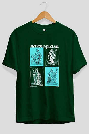 Ankhises Mythology Club μπροστινό εμπριμέ μπλουζάκι Oversize Ανδρικό Γυναικείο 100% βαμβακερό μπλουζάκι με λαιμόκοψη