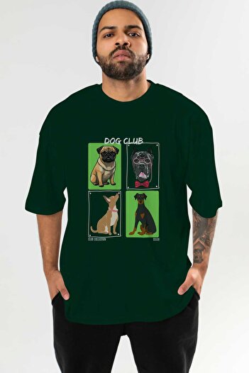 Ankhises Dog Club μπροστινό εμπριμέ μπλουζάκι Oversize Ανδρικό Γυναικείο 100% βαμβακερό μπλουζάκι με λαιμόκοψη