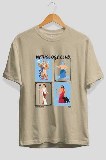 Ankhises Mythology Club 2 μπροστινά εμπριμέ μπλουζάκια Oversize Ανδρικά Γυναικεία 100% βαμβακερό μπλουζάκι με λαιμόκοψη