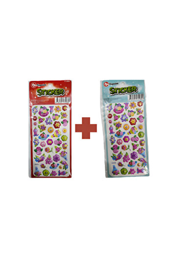 FixPoint 2 Packs of 40 Embossed Stickers – Total 80 Pieces of 3D Colorful Stickers – for Notebook and Gift Decoration