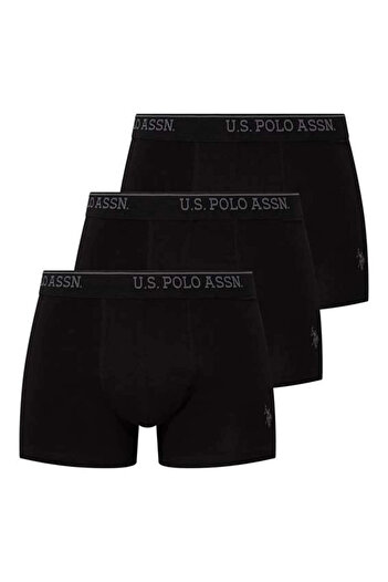 U.S. Polo Assn. Πόλο Ασν. Black Elegant Touch Ανδρικό Σετ Μπόξερ 3 τεμαχίων από βαμβάκι - Μαύρο - ASTPS80C09F7BIOX-SI