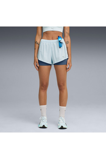 Puma Run Velocity 2in1 3 Women's Blue Running Shorts