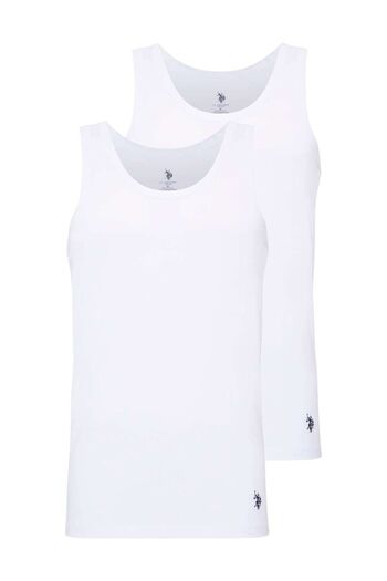 U.S. Polo Assn. U.S. Polo Assn. White Hidden Charm 2-Piece 100% Cotton Men's Undershirt - White - Astps80H18P8Axtl-Be