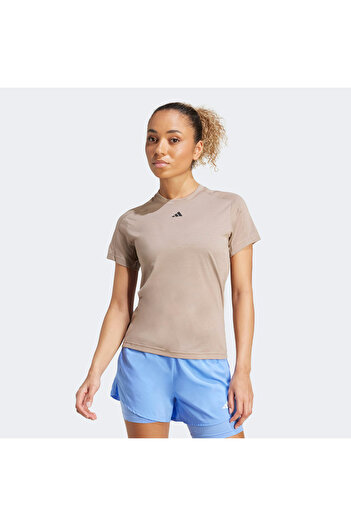 adidas Aeroready Train Essentials Minimal Branding Crewneck Women's Brown Training T-Shirt