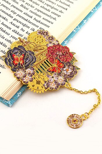 Solfera Spirit of the Time Mechanical Watch and Butterflies Metal Bookmark Bookmark Ay049