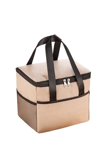 Danex Thermal Lunch Bag, Compartments for Phone and Cutlery, Multifunctional, Waterproof, 24x18x21 cm, Cre