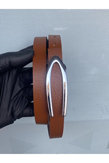 Kemerix 100% Genuine Leather Design Buckle Taba Women's Belt