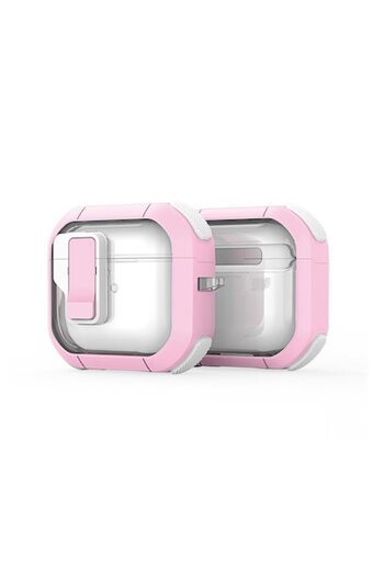 Royal Husa pentru Apple AirPods 4, D53, Policarbonat, Pink/White