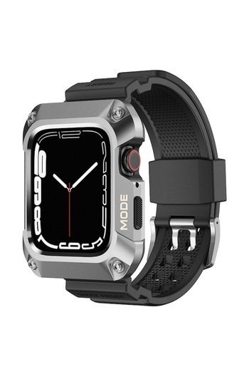 SOL Protective Case for Apple Watch 4/5/6/SE/SE 2 44mm + Strap, SOL, T23, Hard Plastic, Gray