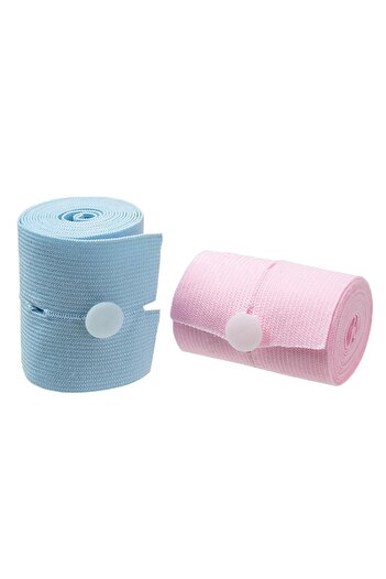 Flo Set 2 Fetal Heart Rate Monitoring Belts, Soft Elastic Material, 6 x 130 cm, Blue/Pink
